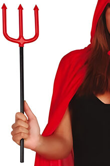 Duivel/Satan verkleed drietand - zwart/rood - 51 cm
