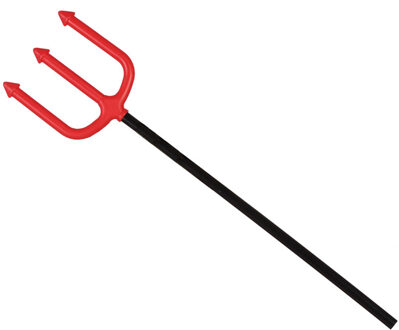 Duivel Trident/drietand vork - 51 cm - rood - plastic - verkleed accessoires