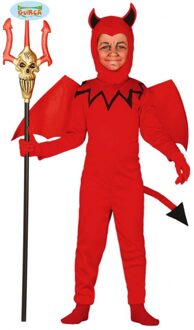 Duivel verkleedkleding kostuum voor kinderen - rood - jumpsuit - Halloween