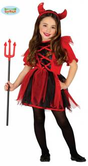 Duivelsoutfit meisje Rood - Zalm