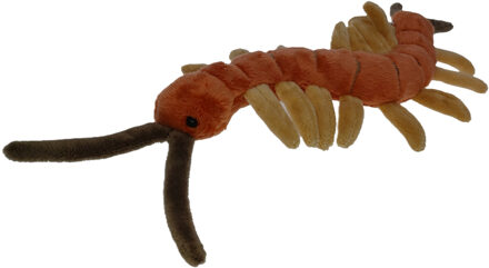 Duizendpoot knuffel - 34 cm - bruin - insecten - dierenknuffels