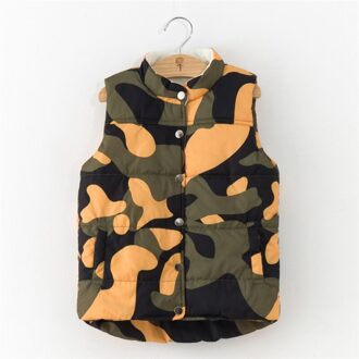 Dulce Amor Winter Jas Kinderen Vest Mouwloos Katoenen Gewatteerde Camouflage Jas Warm Kinderen Bovenkleding Baby Meisjes Jongens Kleding 3T