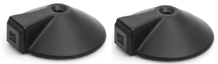 Dulimex Deurstopper/deurbuffer - 2x - D85mm - inclusief schroeven - RVS - zwart - Deurstoppers Zilverkleurig