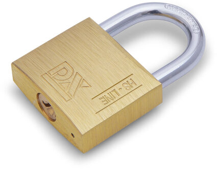 Dulimex Hangslot met 2 sleutels - 50 mm - messing - kofferslot - Hangsloten Bruin