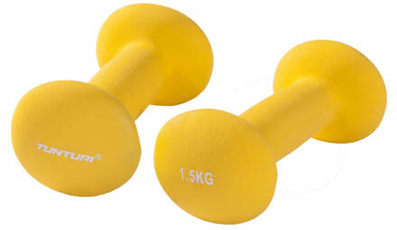 dumbbells neopreen 2 x 1,5 kg geel