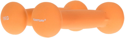 dumbbells neopreen 2 x 1 kg oranje