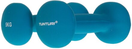 dumbbells neopreen 2 x 5 kg blauw