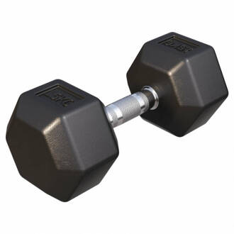 Dumbell - 15 Kg - Gietijzer (Rubber Coating) - Hexagon