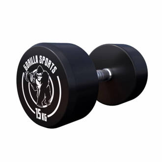 Dumbell - 15 Kg - Gietijzer (Rubber Coating) - Met Logo