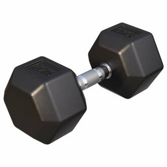 Dumbell 20 kg Hexagon Rubber Zwart