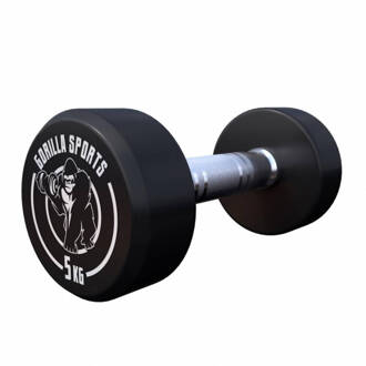 Dumbell - 5 Kg - Gietijzer (Rubber Coating) - Met Logo