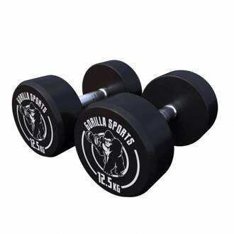 Dumbellset - Halterset - 2 X 12,5 Kg - Gietijzer (Rubber Coating)