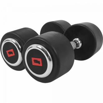 Dumbellset - Halterset - 2 X 15 Kg - Gietijzer (Rubber Coating)