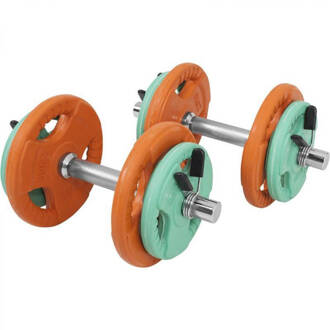 Dumbellset - Halterset - Gripper Gietijzer Rubber Coating - 20 Kg