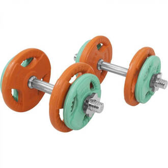 Dumbellset - Halterset - Gripper Gietijzer Rubber Coating - 20 Kg