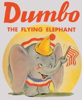 Dumbo Flying Elephant Women's Cropped Sweatshirt - Ecru Marl - L - Ecru marl