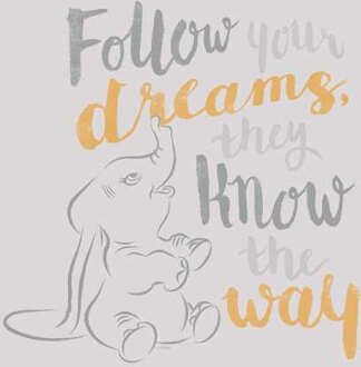 Dumbo Follow Your Dreams Women's Cropped Hoodie - Ecru Marl - L - Ecru marl