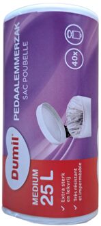 Dumil pedaalemmerzakken 25L rol a 40st wit