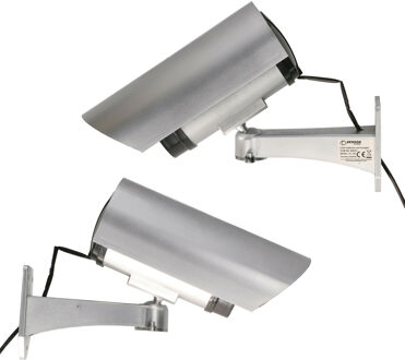 Dummy camera - 2x - met LED - realistisch design - IP44 - inclusief bevestiging