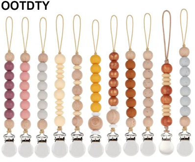 Dummy Clips Baby Boys Girls Pacifier Chain Silicone Teething Relief Toys Bead Soother Pacifier Holder Clips Baby Shower Gifts