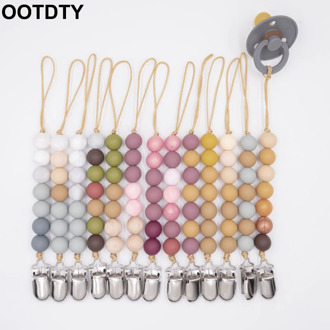 Dummy Clips Baby Boys Girls Pacifier Chain Silicone Teething Relief Toys Beads Soothie Pacifier Holder Clips Baby Shower Gift