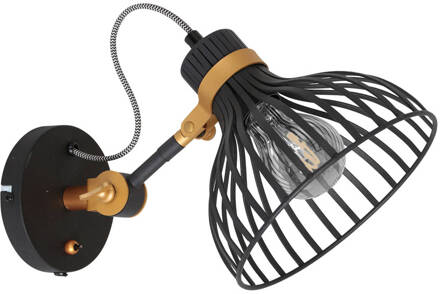 Dunbar AN Wandlamp metal shade - zwart Goud, Zwart