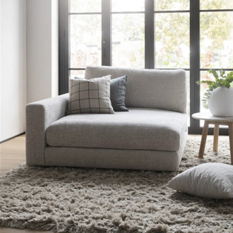 Duncan modulaire chaise longue lichtgrijs/beige - links - 129 cm