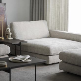 Duncan modulaire chaise longue lichtgrijs/beige - rechts - 129 cm