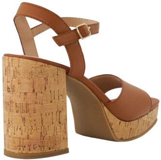 Dune London Dames/Dames Jacuzzi Leren Blok Hoge Hakken (Tan) Bruin