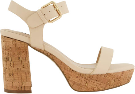 Dune London Dames/Dames Jarell Leren Blok Sandalen (Ecru) - maat