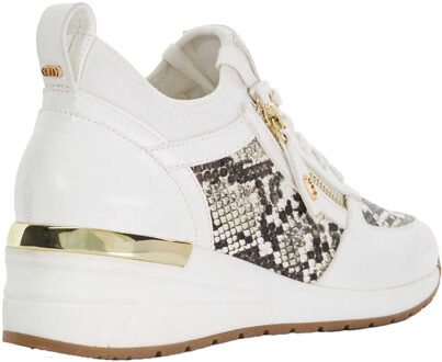 Dune London Dames Eilisia Slangenprint Wedge Sneakers (Natuurlijk) Naturel