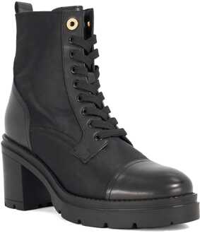 Dune London Damesschoenen Dune London Plotting Blokhak Enkellaarsjes in Zwart - maat