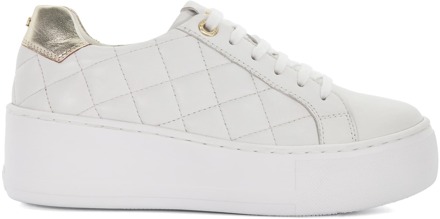 Dune London Dune Dames Elizas - Gequiltte Wedge Heel Sneakers Wit