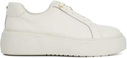 Dune London Dune Dames Estrids - Veterschoenen met Chunky Cupsole met Merk Wit