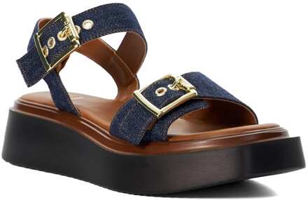 Dune London Dune Dames Loells - Casual Flatform Sandalen Navy - EU 39/ UK 6