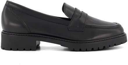 Dune London Dune Gild Dames Zwarte Leren Instappers - EU 42 / UK 8