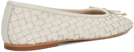 Dune London Dune Heat Leren Ecru Vrouwen Ballerina's Naturel - EU 40.5 / UK 7