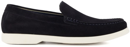 Dune London Dune Heren Buftonn - Topstitch Casual Loafers - maat Navy