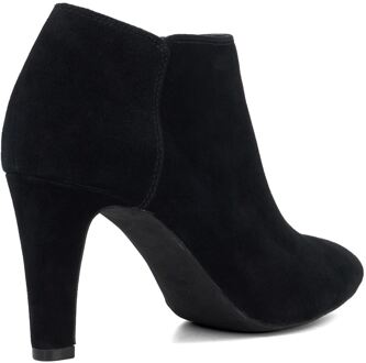 Dune London Dune Omarah Wijd Fit Suède Dames Zwarte Hak Enkellaarsjes