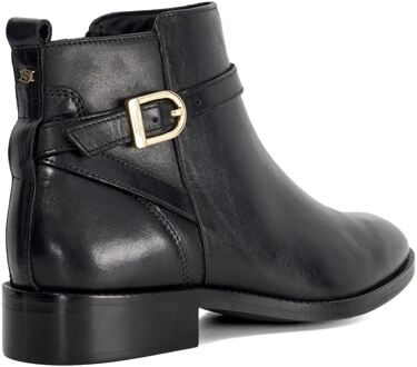 Dune London Dune Pemma Leren Vrouwen Zwarte Enkellaarsjes