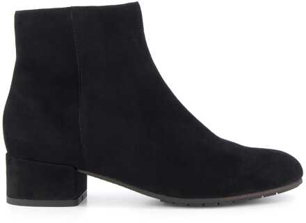 Dune London Dune Pippie Leren Zwarte Enkellaarzen Met Hak Voor Dames