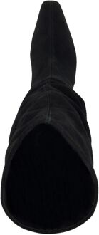 Dune London Dune Saunders Leren Dames Zwarte Hak Kniehoge Laarzen