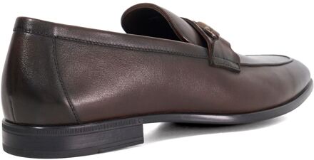 Dune London Dune Seymore Leren Heren Bruine Instappers