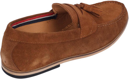 Dune London Heren Blaisse Suède Loafers met Kwastjes (Tan) Bruin