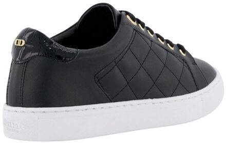Dune London Unisex Ellenar Quilted Trainers voor volwassenen (Zwart, Wit) - EU 36 / UK 3