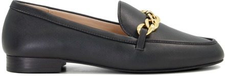 Dune London Women's Dune Gaiia Chain Detail Loafers in Black Zwart - EU 38 / UK 5