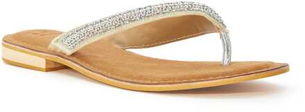 Dune London Women's Dune Labyrinth Beaded Toe Post Sandals in Tan - maat Bruin