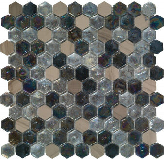 Dune Materia Mosaics Mozaiektegel 29x30cm Kassiani 8mm Mat/glans Bont Multicolor 1916863 Bont multicolor mat