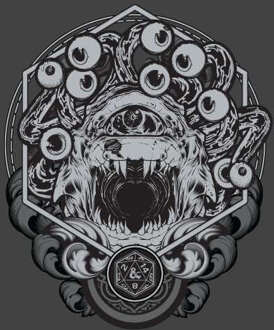 Dungeons & Dragons Beholder Unisex T-Shirt - Zwart Acid Wash - XXL