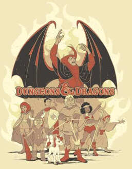 Dungeons & Dragons D&D Cartoon The Party Unisex T-Shirt - Wit Vintage Wash - L - White Vintage Wash